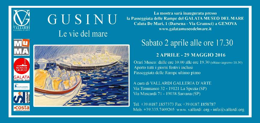 invito Le vie del mare, mostra di Gusinu