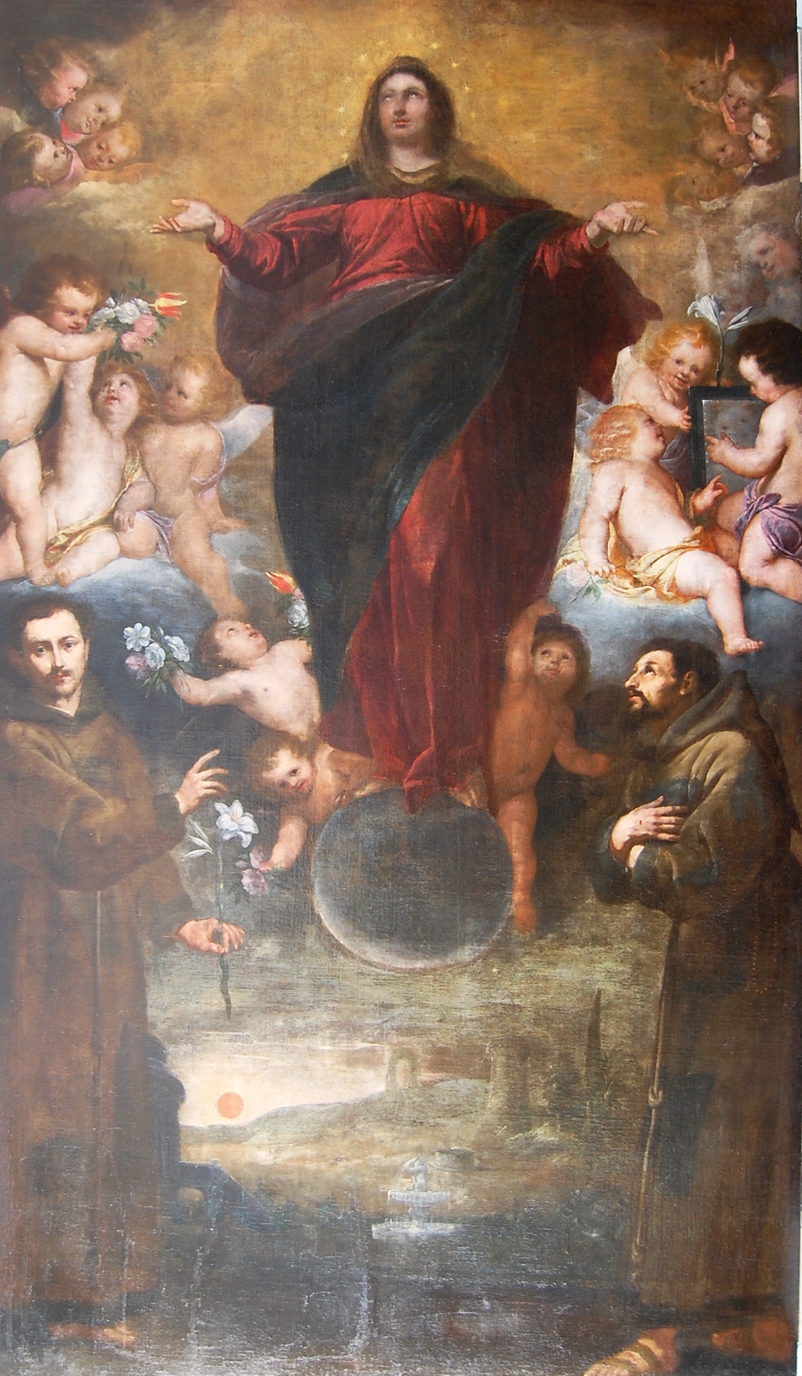 Orazio De Ferrari,The Immaculate Virgin with St Anthony of Padua and St Francis