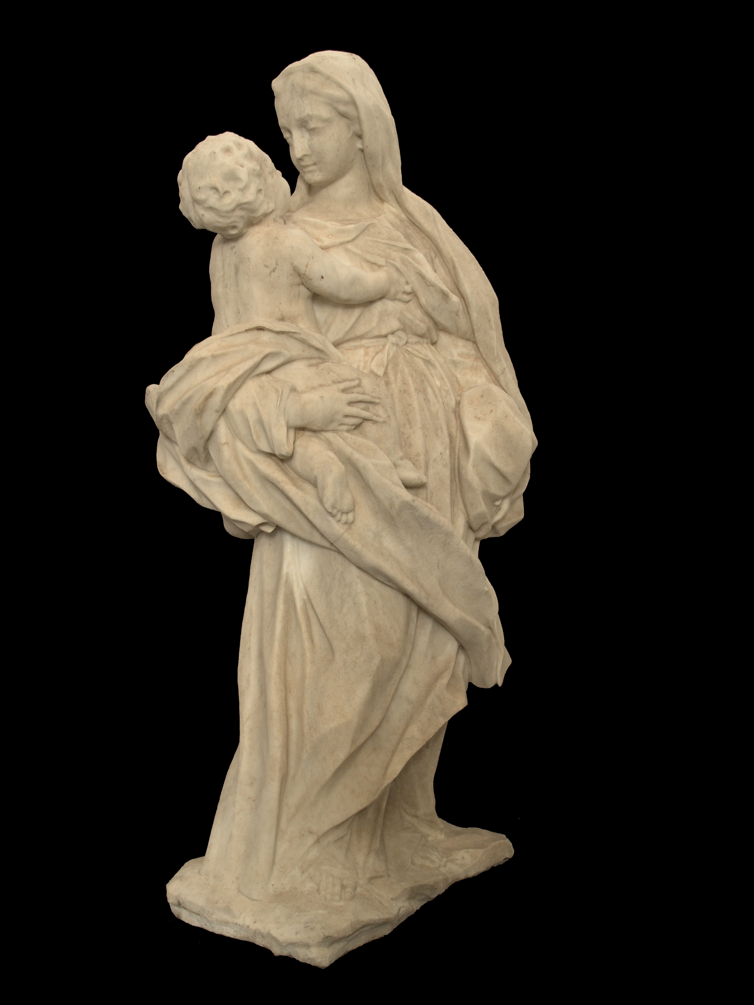 Two-sided sculpture of the Madonna and Child and Saint Anthony and Child)