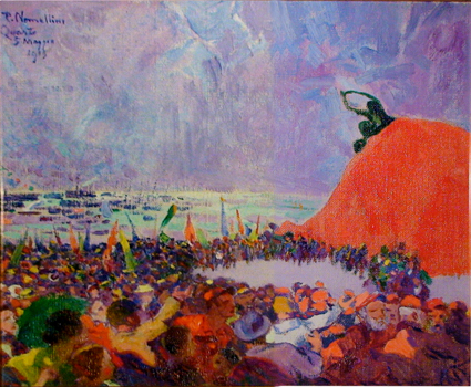 Plinio Nomellini "Inaugurazione del Monumento ai Mille"