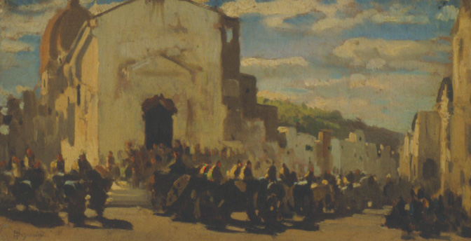 Artiglieria in Toscana a Montechiaro salutata dai francesi feriti a Solferino 