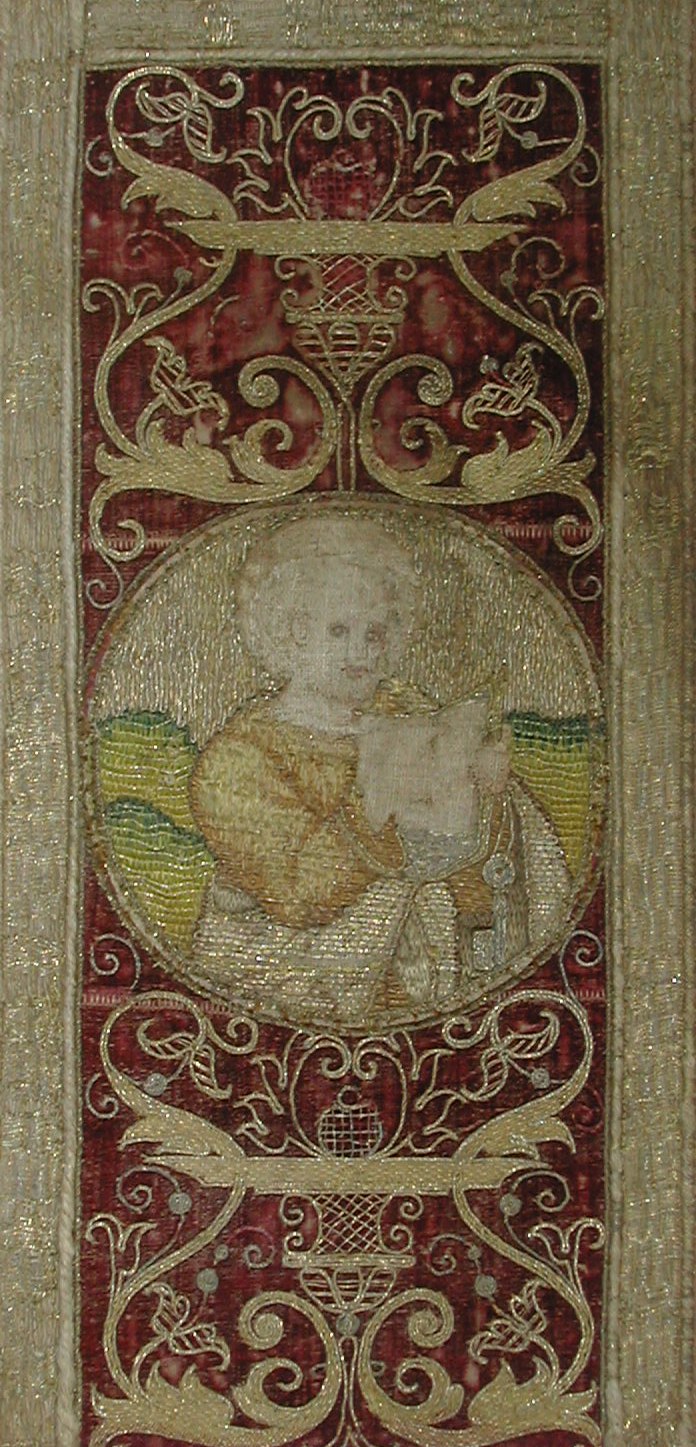 Frammento di striscia ricamata