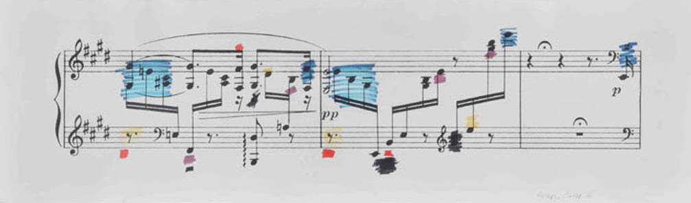 Partitura musicale con colore