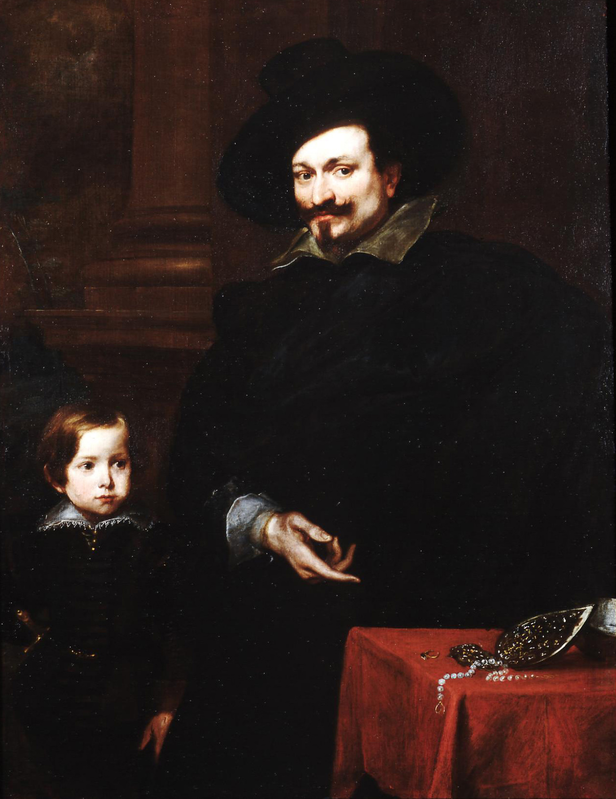 Ritratto del gioielliere Pucci con il figlio