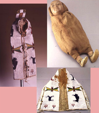 Vertical cradle for child, circa 1870 (Cradle typical of East Dakota, Yankton)