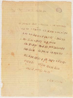 Dichiarazione di Perasso detto Balilla (1847 c.)