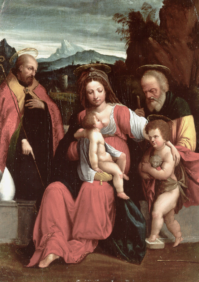 Sacra Famiglia con San Giovannino e un Santo Vescovo