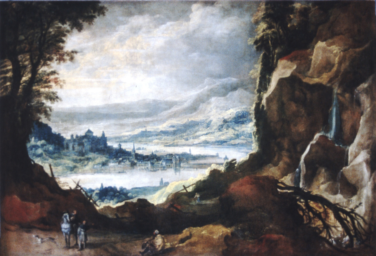 Paesaggio montano con figure 