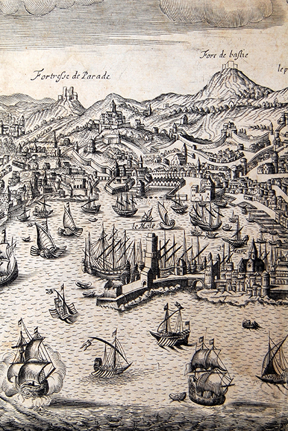 Veduta di Genova dal mare, particolare
