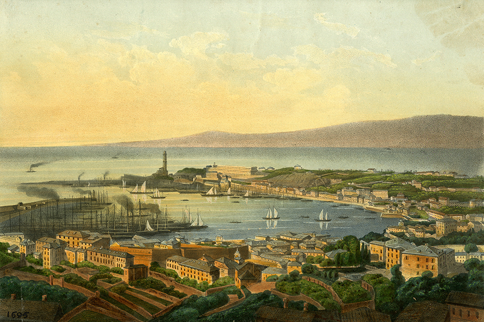 Veduta del porto di Genova