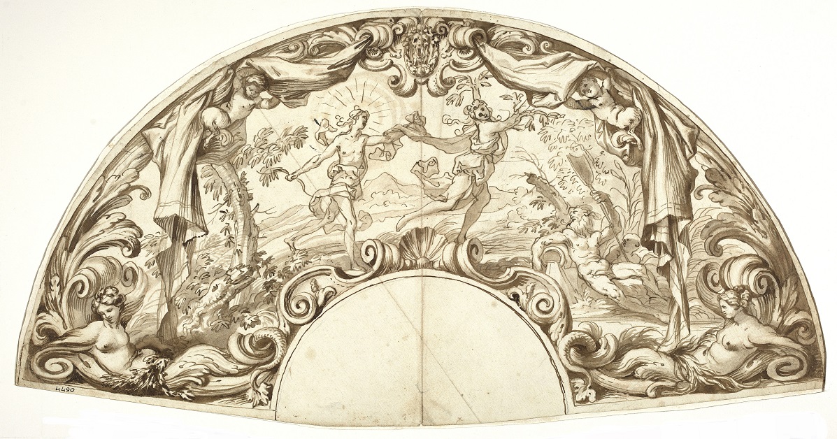 Progetto per ventaglio con Apollo e Dafne