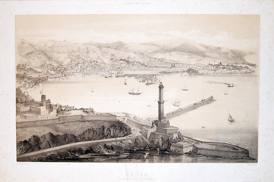 Veduta di Genova dall’alto, verso Levante