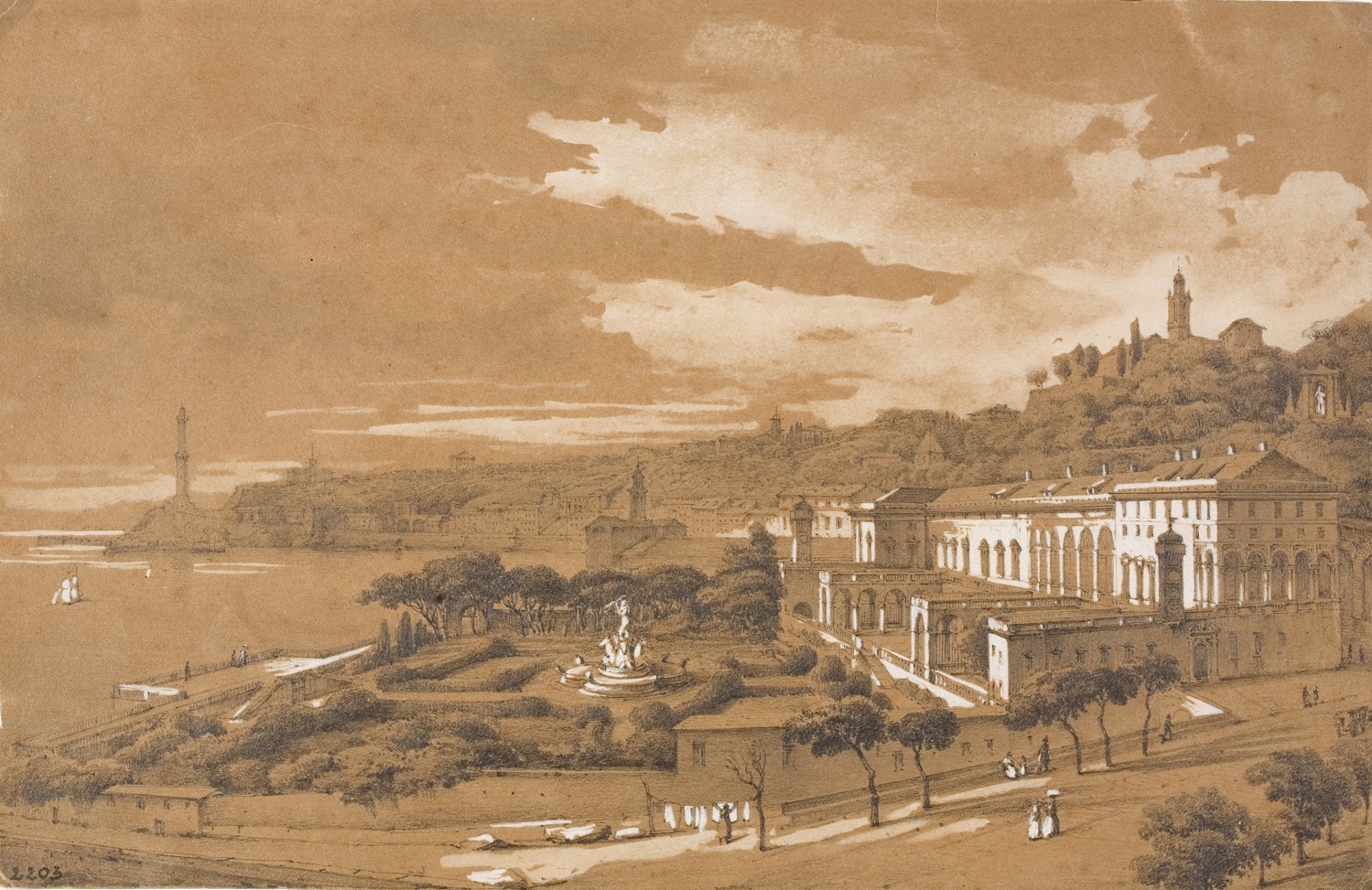 View of Palazzo del Principe a Fassolo Gardens from the San Tomaso Bastion