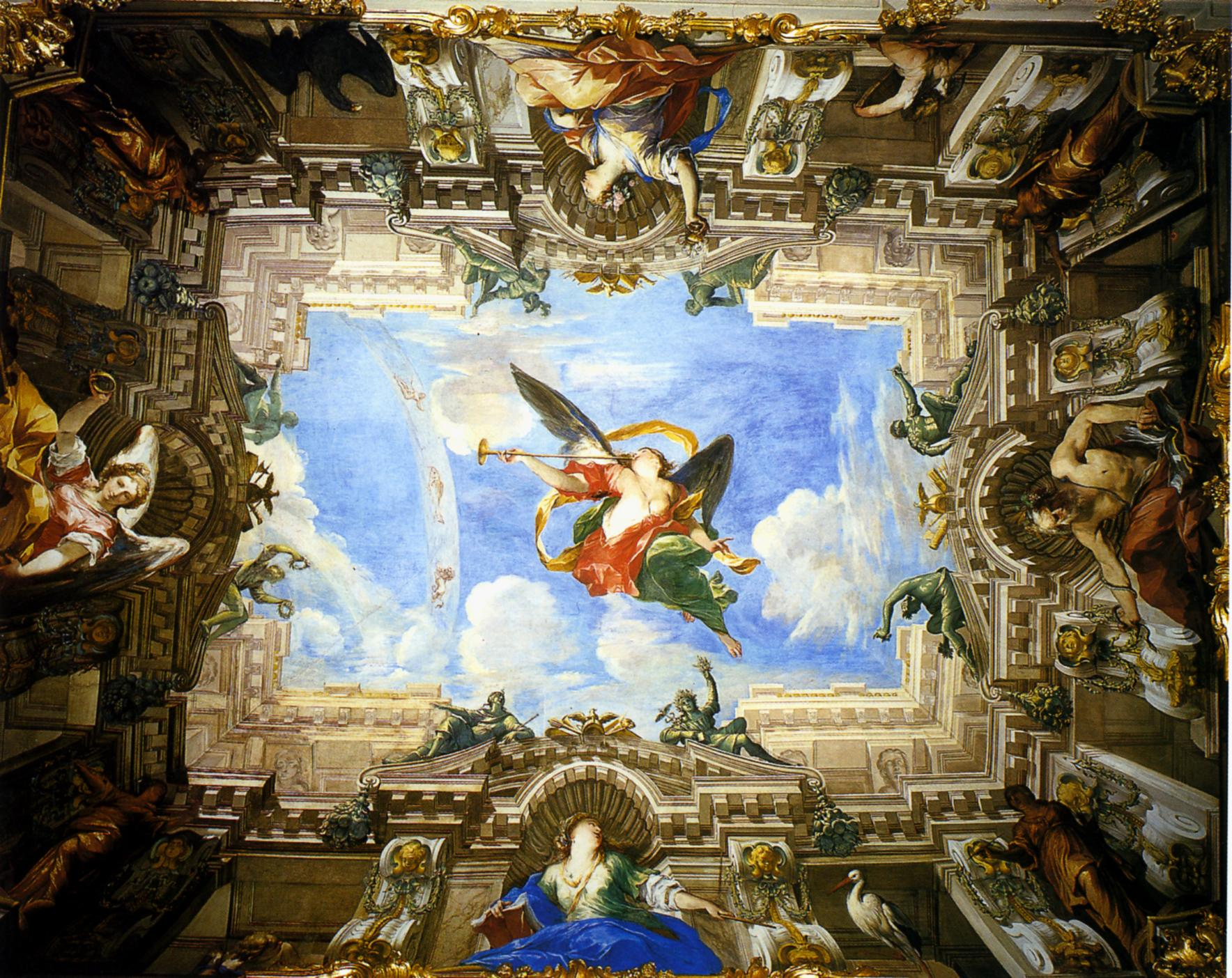 Valerio Castello, affresco, "La Fama"