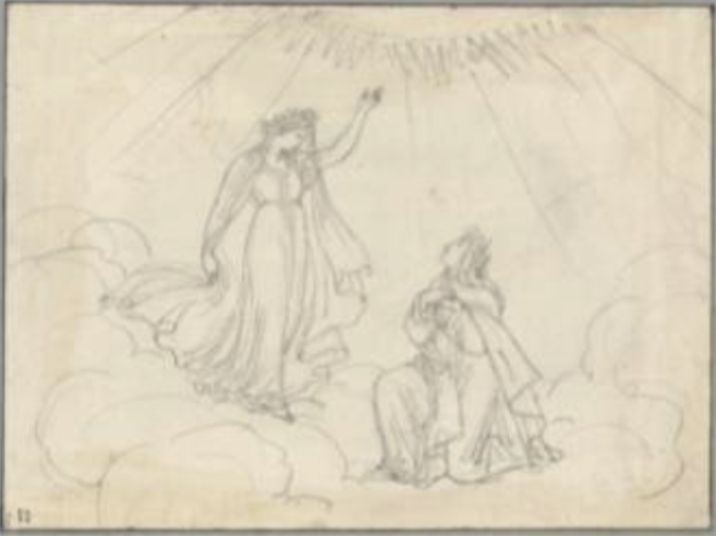 L'ascesa al cielo della Luna (Par. II, v. 29) (disegno)