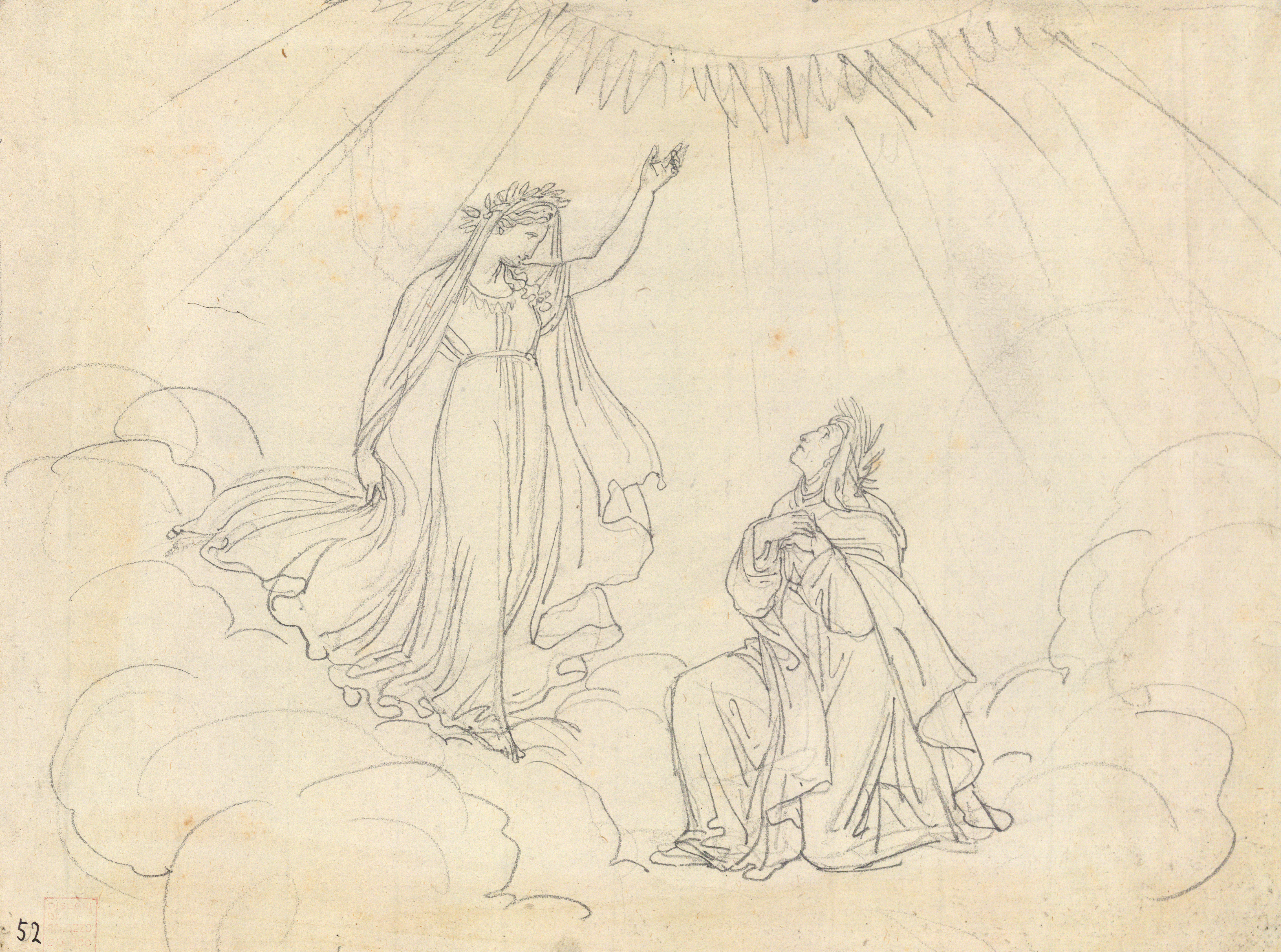 L'ascesa al cielo della Luna (Par. II, v. 29) (disegno)