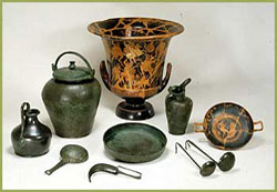 Corredo della tomba 84 della Necropoli preromana di Genova - V-IV sec. a.C. Corredo della tomba 84 della Necropoli preromana di Genova - V-IV sec. a.C.