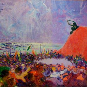 Plinio Nomellini "Inaugurazione del Monumento ai Mille"