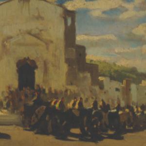 Artiglieria in Toscana a Montechiaro salutata dai francesi feriti a Solferino 