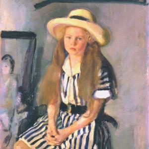 The artist's daughter with a straw hat