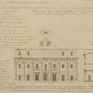 Teatro Carlo Felice: prospetto della faccata verso Piazza San Domenico