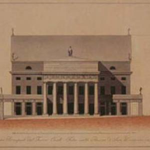Facciata principale del Teatro di Genova sulla Piazza di San Domenico in Genova 