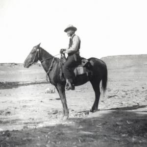 Captain D'Albertis on horseback