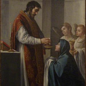 La Madonna riceve la comunione da S. Giovanni
