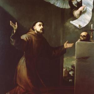 S. Francesco d’Assisi riceve dall’angelo i sette privilegi 