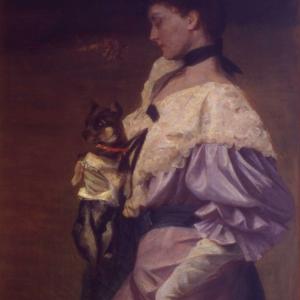 Nina and Ninetto. Female portrait with dog