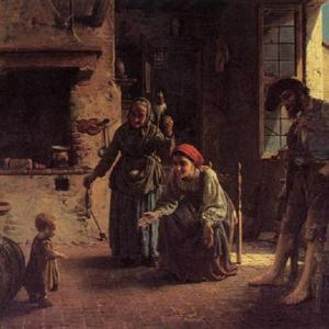 Una scena domestica. Primi passi, 1865