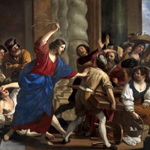 Christ casts the merchants out of the temple