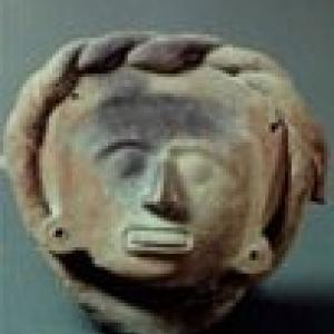 Anthropomorphic head (fragment) (Aztecs/ Mixtecs), Mexico