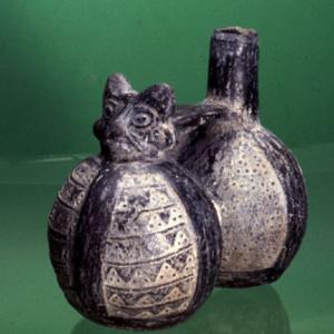 Two-chamber vase with bridge loop