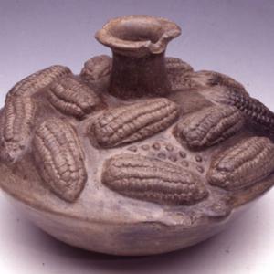 Vase-bottle decorated with embossed corn cobs