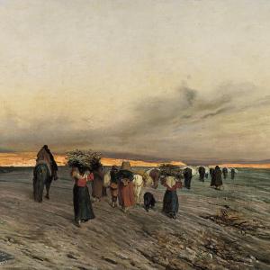 Alfredo D’Andrade "Ritorno dai boschi al tramonto"