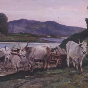 Giovanni Fattori "Buoi in riva all’Arno"