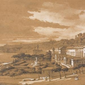 Pasquale Domenico Cambiaso "Veduta dei giardini di Palazzo del Principe a Fassolo, presa dal bastione di San Tomaso", ante 1849