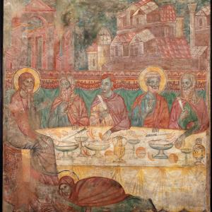 Manfredino da Pistoia, affresco, "Cena in casa di Simone"