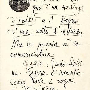 Letter of Gabriele D’Annunzio