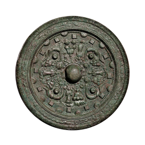 Mirror with Animals and Buddhist Gods