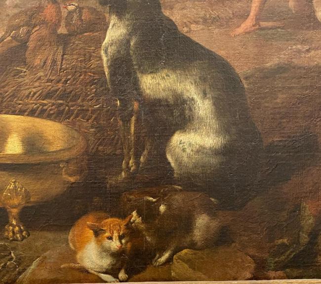 Dettaglio del quadro Il sacrificio di Noè di Giovanni Benedetto Castiglione